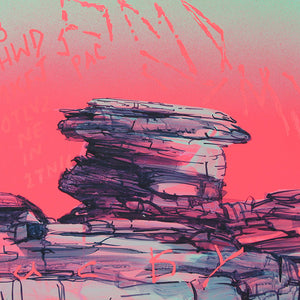 James Dodd, Pink Rock Study, 2012, acrylic on board, 30 x 40 cm