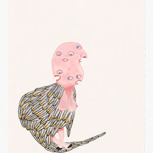 Pip Ryan, Harpies Head, 2020, watercolour, gouache, pencil on paper, 21 x 14.8 cm