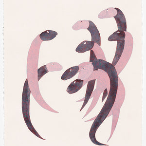 Pip Ryan, Nine Eels, 2020, watercolour, gouache, pencil on paper, 76 x 56 cm