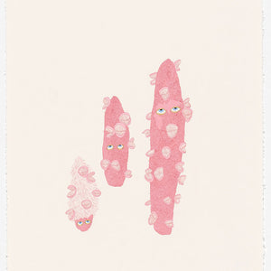 Pip Ryan, Pink Banksia, 2020, watercolour, gouache, 22k gold leaf, pencil on paper, 76 x 56 cm