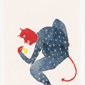 Pip Ryan, Swiss Cheese Devil, 2020, watercolour, gouache, pencil on paper, 28.5 x 19 cm