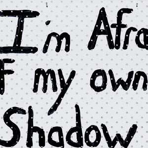 Richard Lewer, I’m afraid of my own shadow, 2018, acrylic on pegboard, 38.5 x 52 cm
