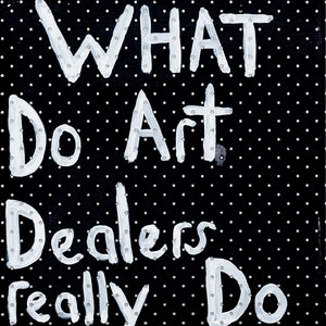 Richard Lewer, What do art dealers really do, 2018, acrylic on pegboard, 48 x 45 cm