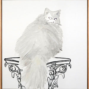 Paul Sloan, Ramasee Ma Merde, (Karls Cat), 2020, oil on canvas, 78 x 74.5 cm
