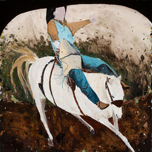 Richard Lewer, Saddle Bronc, 2014, oil on epoxy-coated steel, 75 x 75 cm