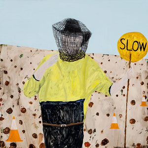 Richard Lewer, Slow, 2014, oil on epoxy-coated steel, 75 x 75 cm