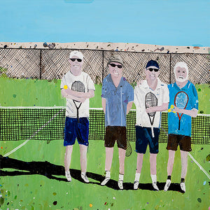 Richard Lewer, Thursday night training before the finals, 2014, oil on epoxy-coated steel, 75 x 75 cm