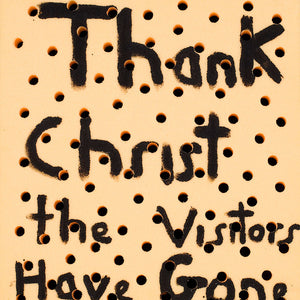 Richard Lewer, Thank Christ the visitors have gone, 2013, acrylic on foam, 50 x 50 cm