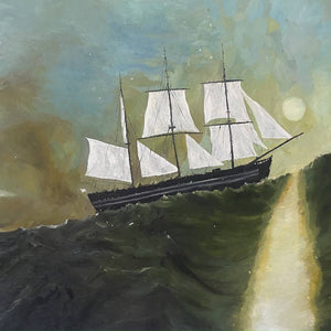 Richard Lewer, The Mary Celeste, 2021, oil on linen, 153 x 153 cm