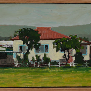 Rob Howe, Thirroul Shack, 2020, oil on board, 16.5 x 22 cm