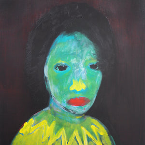 Sally Bourke, The Green Lady, 2017 , oil and acrylic on archival mount board, 84 x 74 cm 