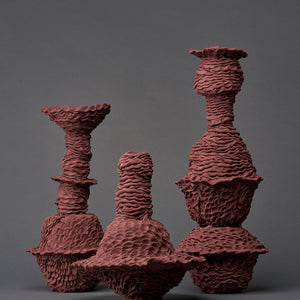 Sam Gold, Votive scarva vessels, 2020, black stoneware