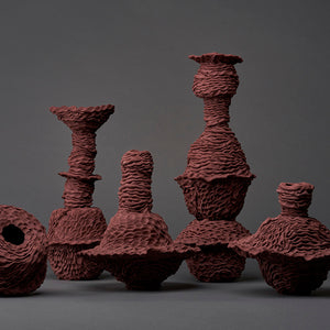 Sam Gold, Votive scarva vessels, 2020, black stoneware