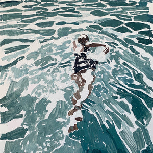 Clara Adolphs, Swimmer, 2020, oil on linen, 176 x 132 cm