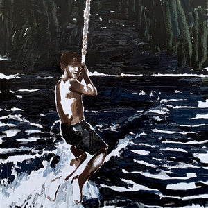 Clara Adolphs, Swinging Boy, 2019, oil on linen, 122 x 92 cm