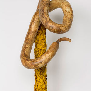 Julia Robinson, The Golden Spine (detail), 2016, gourd, silk, thread, tassels, fixings, 145 x 45 x 25 cm