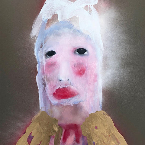Sally Bourke, The captive, 2018, oil and acrylic on mount board, 102 x 82 cm