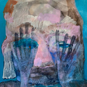 Sally Bourke, The Hide, 2022, oil on linen, 104 x 92 cm