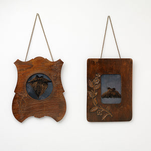 Sera Waters, There There, 2016-17, Vintage wooden frames, linen, cotton & felt, 32 x 24 cm each