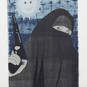 Tony Garifalakis, Black Widow Sunshine, 2010, from ‘Mutually Assured Destruction’, 2010–13, collage of denim, 100 cm x 170 cm