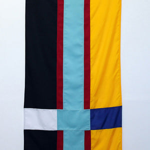 Tony Garifalakis, Babylon Deutschland, 2013, cotton, woven polyester, nylon and cesarine, 180 x 90 cm