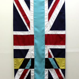 Tony Garifalakis, Babylon UK, 2013, cotton, woven polyester, nylon and cesarine, 180 x 90 cm