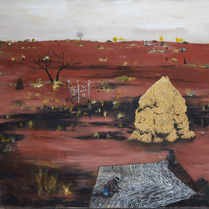 William Mackinnon, Time, 2015, acrylic, ochre, oil and automotive paint on canvas, 160 x 180 cm