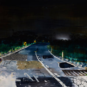 William Mackinnon, Trying to keep clear, 2015, oil, acrylic and automotive enamel on synthetic canvas, 150 x 200 cm