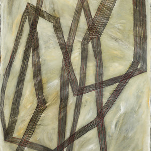 Ildiko Kovacs, Wind, 2019, oil, graphite and wax pencil on card, mounted on ply, 160 x 122 cm