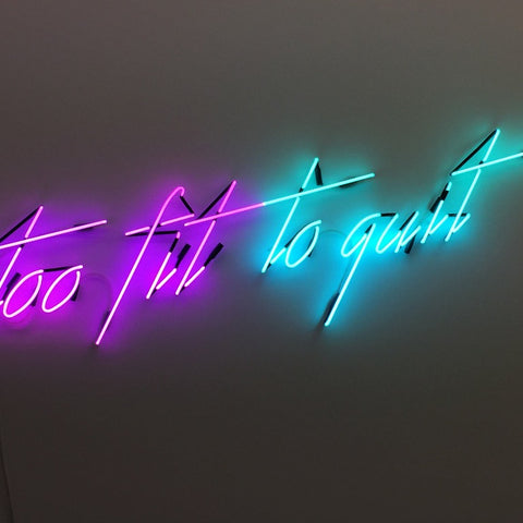 Min Wong, Too fit to quit, 2017, neon,  60 x 200 x 10 cm, edition of 3 