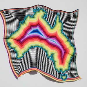 Paul Yore, Wound, 2015, wool needlepoint, 77 x 82 cm irreg