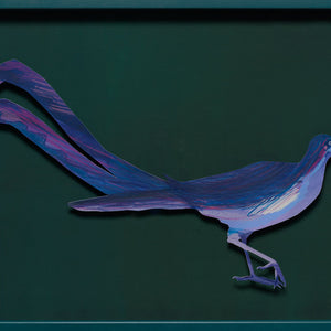 David Booth [Ghostpatrol], Lyrebird in Sherbrooke Forest, 2019, gouache and pencil paper cut, 74 x 54 cm