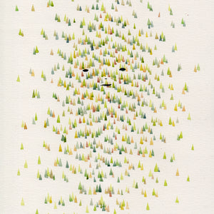 David Booth [Ghostpatrol], Forested never, 2013, watercolour and pencil on paper, 29.5 x 21 cm